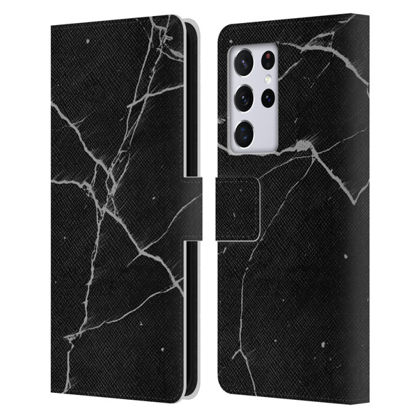 Alyn Spiller Marble Black Leather Book Wallet Case Cover For Samsung Galaxy S21 Ultra 5G