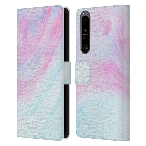 Alyn Spiller Marble Pastel Leather Book Wallet Case Cover For Sony Xperia 1 IV