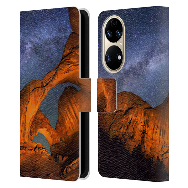 Royce Bair Nightscapes Triple Arch Leather Book Wallet Case Cover For Huawei P50