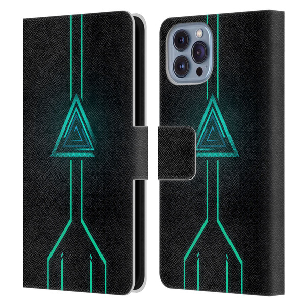 Alyn Spiller Neon Green Leather Book Wallet Case Cover For Apple iPhone 14