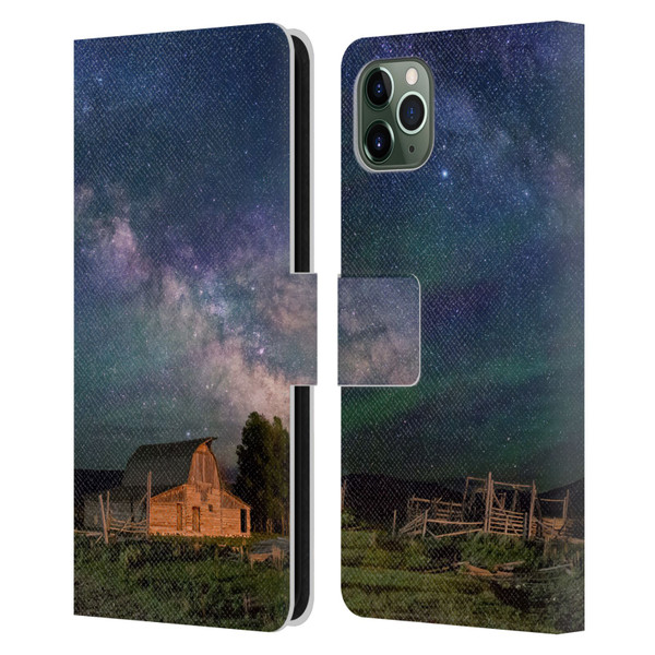 Royce Bair Nightscapes Grand Teton Barn Leather Book Wallet Case Cover For Apple iPhone 11 Pro Max