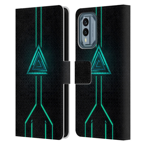 Alyn Spiller Neon Green Leather Book Wallet Case Cover For Nokia X30