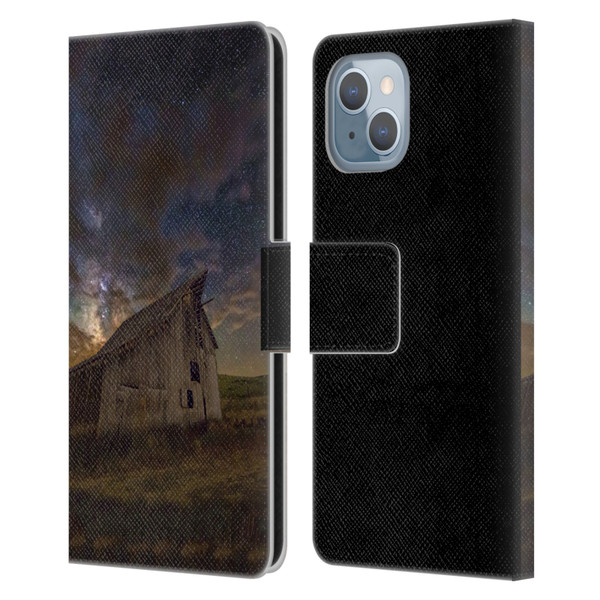 Royce Bair Nightscapes Bear Lake Old Barn Leather Book Wallet Case Cover For Apple iPhone 14