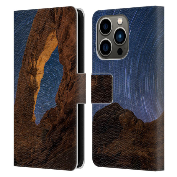 Royce Bair Nightscapes Star Trails Leather Book Wallet Case Cover For Apple iPhone 14 Pro