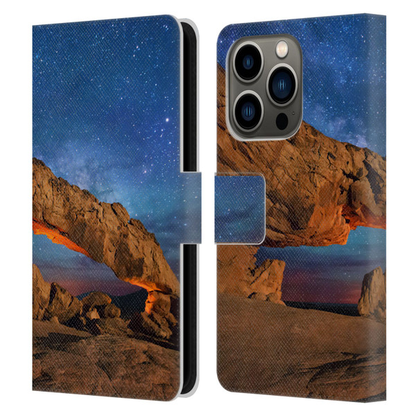 Royce Bair Nightscapes Sunset Arch Leather Book Wallet Case Cover For Apple iPhone 14 Pro