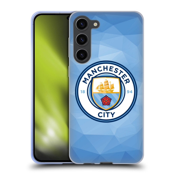 Manchester City Man City FC Badge Geometric Blue Full Colour Soft Gel Case for Samsung Galaxy S23+ 5G