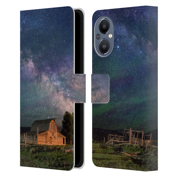 Royce Bair Nightscapes Grand Teton Barn Leather Book Wallet Case Cover For OnePlus Nord N20 5G