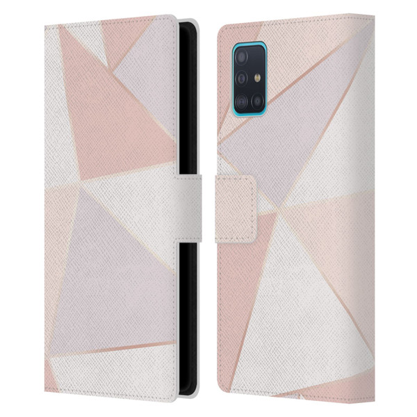 Alyn Spiller Rose Gold Geometry Leather Book Wallet Case Cover For Samsung Galaxy A51 (2019)