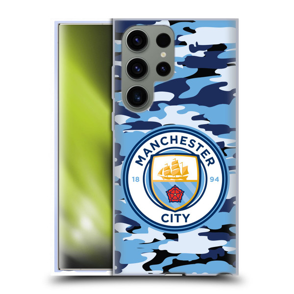 Manchester City Man City FC Badge Camou Blue Moon Soft Gel Case for Samsung Galaxy S23 Ultra 5G