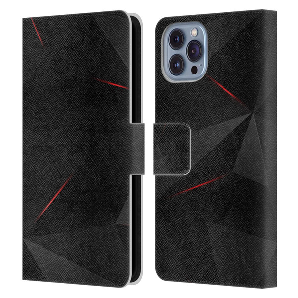 Alyn Spiller Tectonic Red Leather Book Wallet Case Cover For Apple iPhone 14