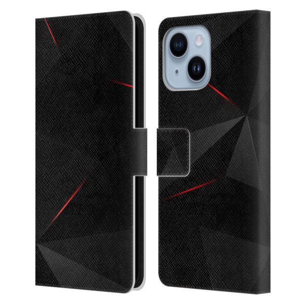 Alyn Spiller Tectonic Red Leather Book Wallet Case Cover For Apple iPhone 14 Plus
