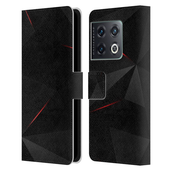 Alyn Spiller Tectonic Red Leather Book Wallet Case Cover For OnePlus 10 Pro