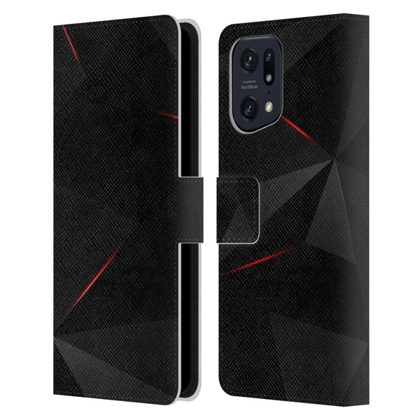 Alyn Spiller Tectonic Red Leather Book Wallet Case Cover For OPPO Find X5