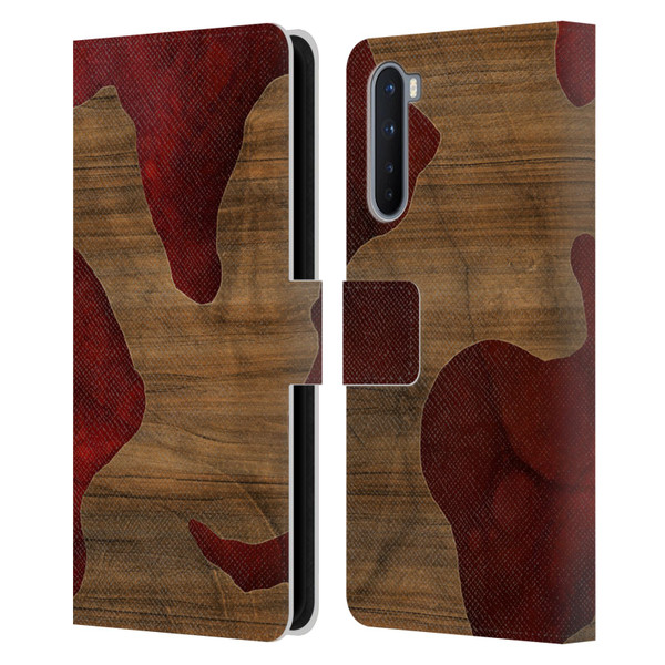 Alyn Spiller Wood & Resin Fire Leather Book Wallet Case Cover For OnePlus Nord 5G