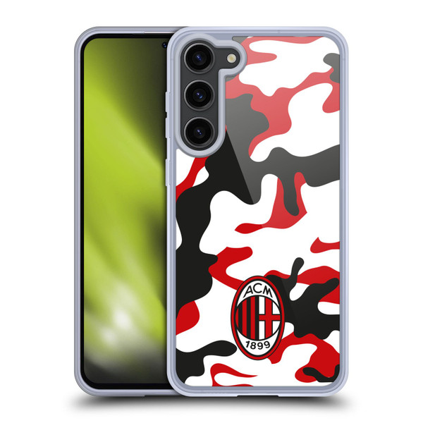 AC Milan Crest Patterns Camouflage Soft Gel Case for Samsung Galaxy S23+ 5G & MagSafe