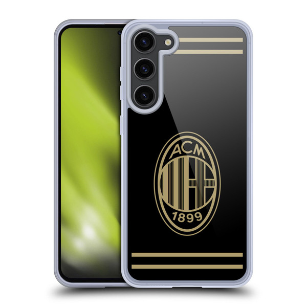 AC Milan Crest Black And Gold Soft Gel Case for Samsung Galaxy S23+ 5G