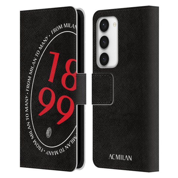 AC Milan Art 1899 Oversized Leather Book Wallet Case Cover For Samsung Galaxy S23 5G
