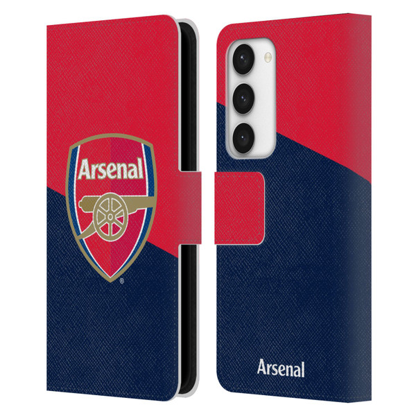 Arsenal FC Crest 2 Red & Blue Logo Leather Book Wallet Case Cover For Samsung Galaxy S23 5G
