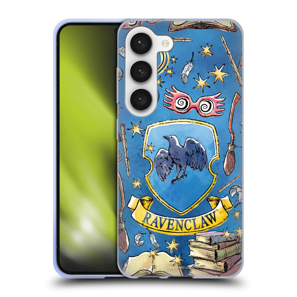 Harry Potter Deathly Hallows XIII Ravenclaw Pattern Soft Gel Case for Samsung Galaxy S23 5G