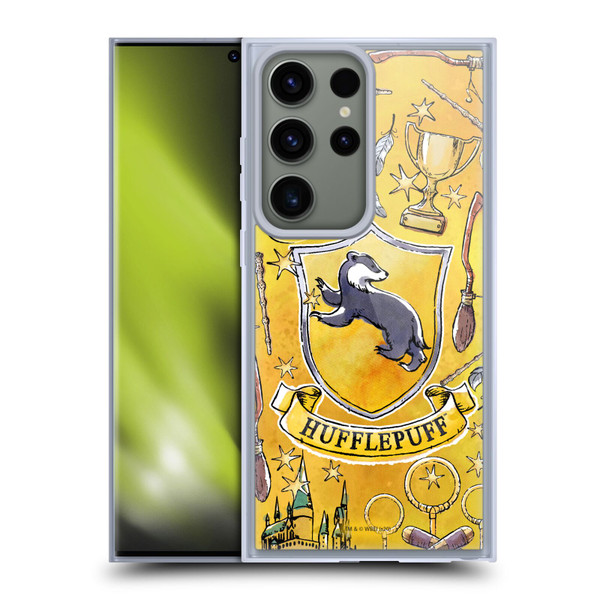 Harry Potter Deathly Hallows XIII Hufflepuff Pattern Soft Gel Case for Samsung Galaxy S23 Ultra 5G