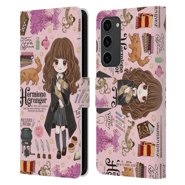 Harry Potter Deathly Hallows XXXVII Hermione Pattern Leather Book Wallet Case Cover For Samsung Galaxy S23+ 5G