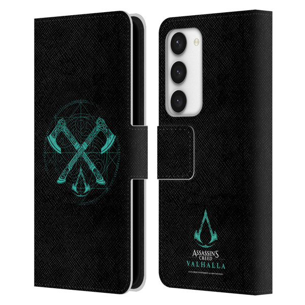 Assassin's Creed Valhalla Compositions Dual Axes Leather Book Wallet Case Cover For Samsung Galaxy S23 5G