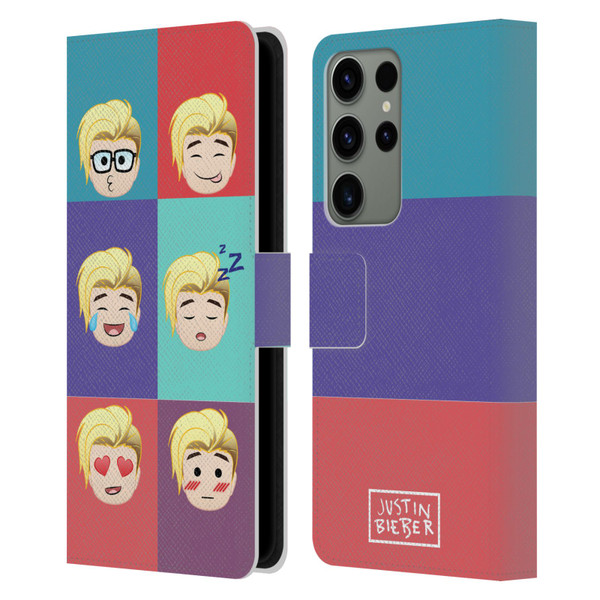 Justin Bieber Justmojis Cute Faces Leather Book Wallet Case Cover For Samsung Galaxy S23 Ultra 5G