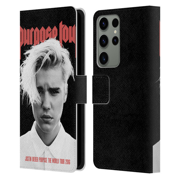 Justin Bieber Tour Merchandise Purpose Poster Leather Book Wallet Case Cover For Samsung Galaxy S23 Ultra 5G