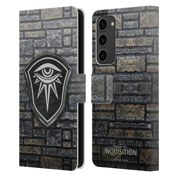 EA Bioware Dragon Age Inquisition Graphics Distressed Crest Leather Book Wallet Case Cover For Samsung Galaxy S23+ 5G