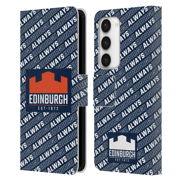 Edinburgh Rugby Graphics Logo Pattern Leather Book Wallet Case Cover For Samsung Galaxy S23 5G