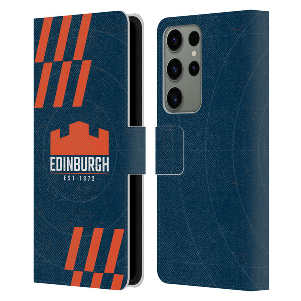 Edinburgh Rugby Logo Art Navy Blue Leather Book Wallet Case Cover For Samsung Galaxy S23 Ultra 5G
