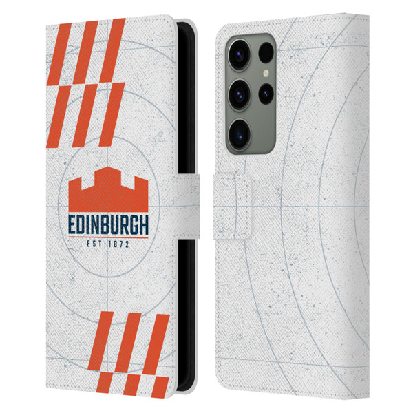 Edinburgh Rugby Logo Art White Leather Book Wallet Case Cover For Samsung Galaxy S23 Ultra 5G