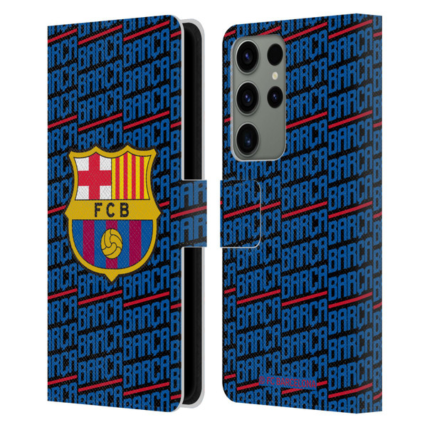 FC Barcelona Crest Patterns Barca Leather Book Wallet Case Cover For Samsung Galaxy S23 Ultra 5G
