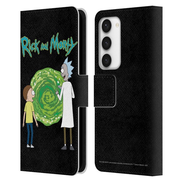 Rick And Morty Season 5 Graphics Character Art Leather Book Wallet Case Cover For Samsung Galaxy S23 5G