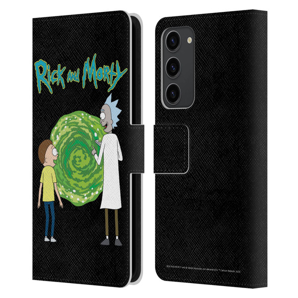 Rick And Morty Season 5 Graphics Character Art Leather Book Wallet Case Cover For Samsung Galaxy S23+ 5G