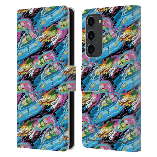 Rick And Morty Season 5 Graphics Warp Pattern Leather Book Wallet Case Cover For Samsung Galaxy S23+ 5G