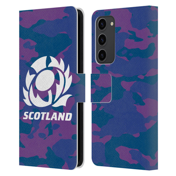 Scotland Rugby Logo 2 Camouflage Leather Book Wallet Case Cover For Samsung Galaxy S23+ 5G