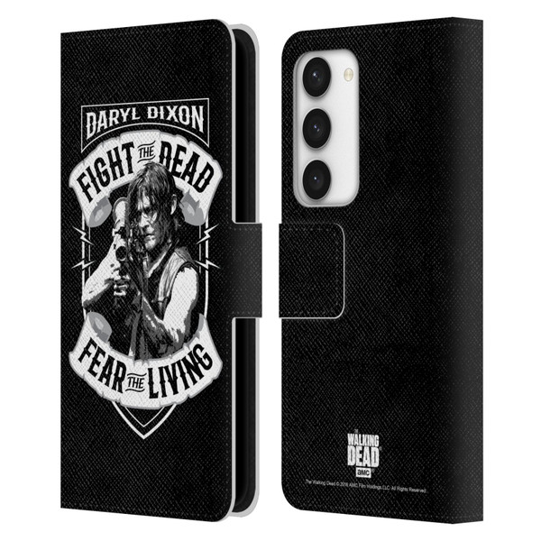 AMC The Walking Dead Daryl Dixon Biker Art RPG Black White Leather Book Wallet Case Cover For Samsung Galaxy S23 5G