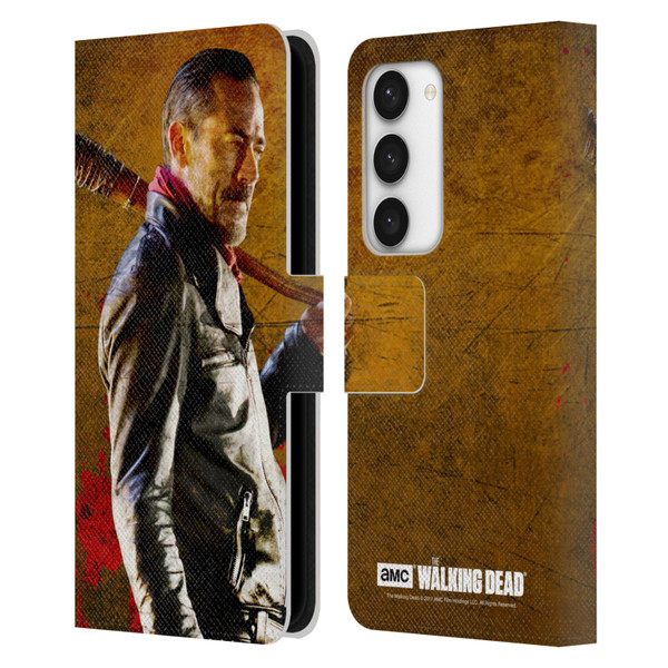 AMC The Walking Dead Negan Lucille 1 Leather Book Wallet Case Cover For Samsung Galaxy S23 5G