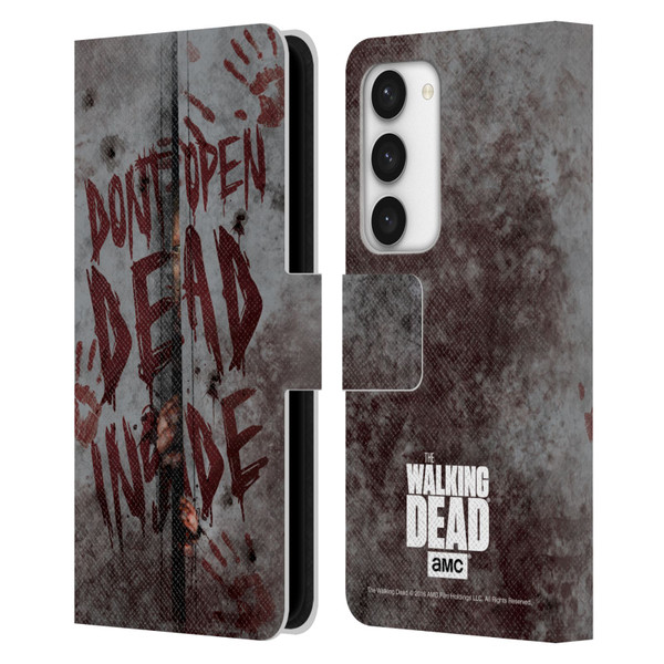 AMC The Walking Dead Typography Dead Inside Leather Book Wallet Case Cover For Samsung Galaxy S23 5G