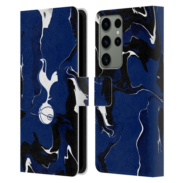 Tottenham Hotspur F.C. Badge Marble Leather Book Wallet Case Cover For Samsung Galaxy S23 Ultra 5G