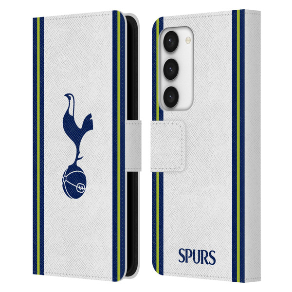 Tottenham Hotspur F.C. 2022/23 Badge Kit Home Leather Book Wallet Case Cover For Samsung Galaxy S23 5G