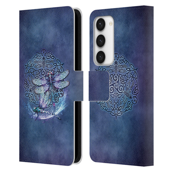 Brigid Ashwood Celtic Wisdom Dragonfly Leather Book Wallet Case Cover For Samsung Galaxy S23 5G