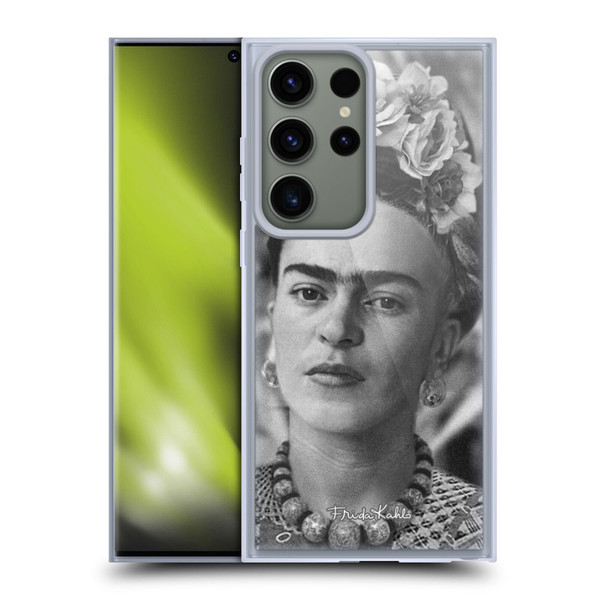 Frida Kahlo Portraits And Quotes Floral Headdress Soft Gel Case for Samsung Galaxy S23 Ultra 5G