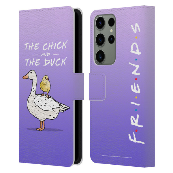 Friends TV Show Key Art Chick And Duck Leather Book Wallet Case Cover For Samsung Galaxy S23 Ultra 5G