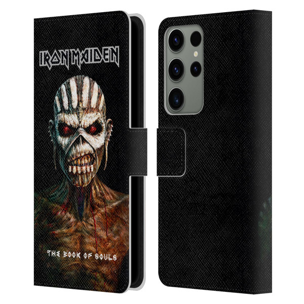 Iron Maiden Album Covers The Book Of Souls Leather Book Wallet Case Cover For Samsung Galaxy S23 Ultra 5G