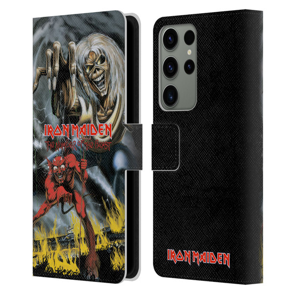 Iron Maiden Graphics The Number Of The Beast Leather Book Wallet Case Cover For Samsung Galaxy S23 Ultra 5G