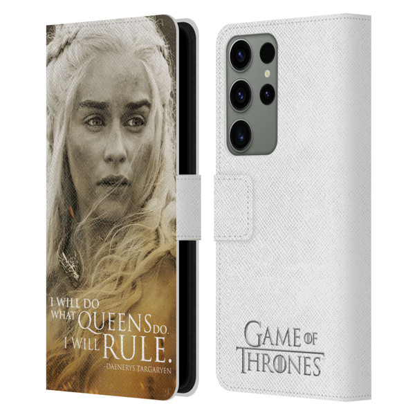 HBO Game of Thrones Character Portraits Daenerys Targaryen Leather Book Wallet Case Cover For Samsung Galaxy S23 Ultra 5G