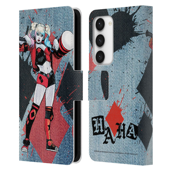 Batman DC Comics Harley Quinn Graphics Mallet Leather Book Wallet Case Cover For Samsung Galaxy S23 5G