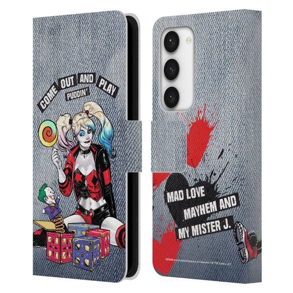 Batman DC Comics Harley Quinn Graphics Toys Leather Book Wallet Case Cover For Samsung Galaxy S23 5G